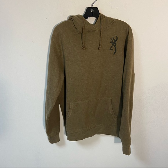 Browning Mens Hooded Sweatshirt Cotton Blend Large - Picture 2 of 10